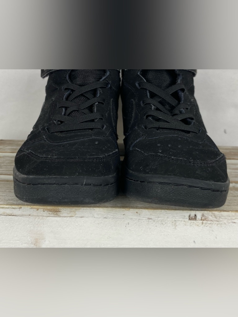 Nike kids Court borough Mid 2 athletic shoes sneakers size 1.5Y black colorway - Picture 8 of 12